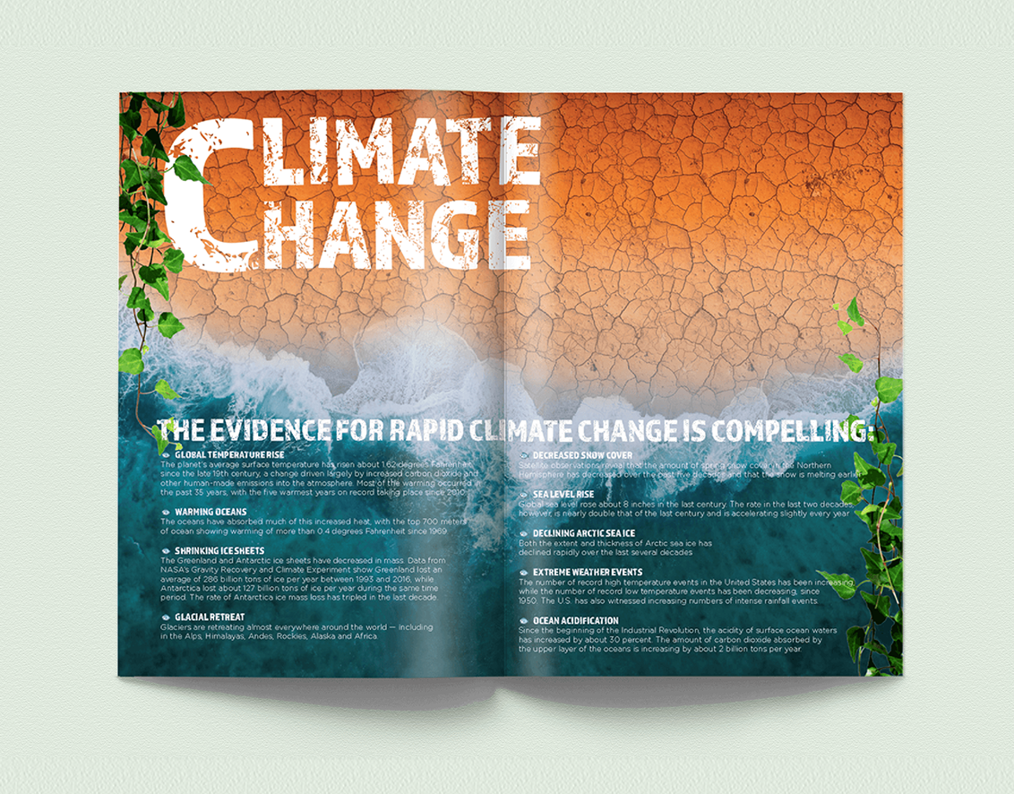 Climate Change Magazine Spread